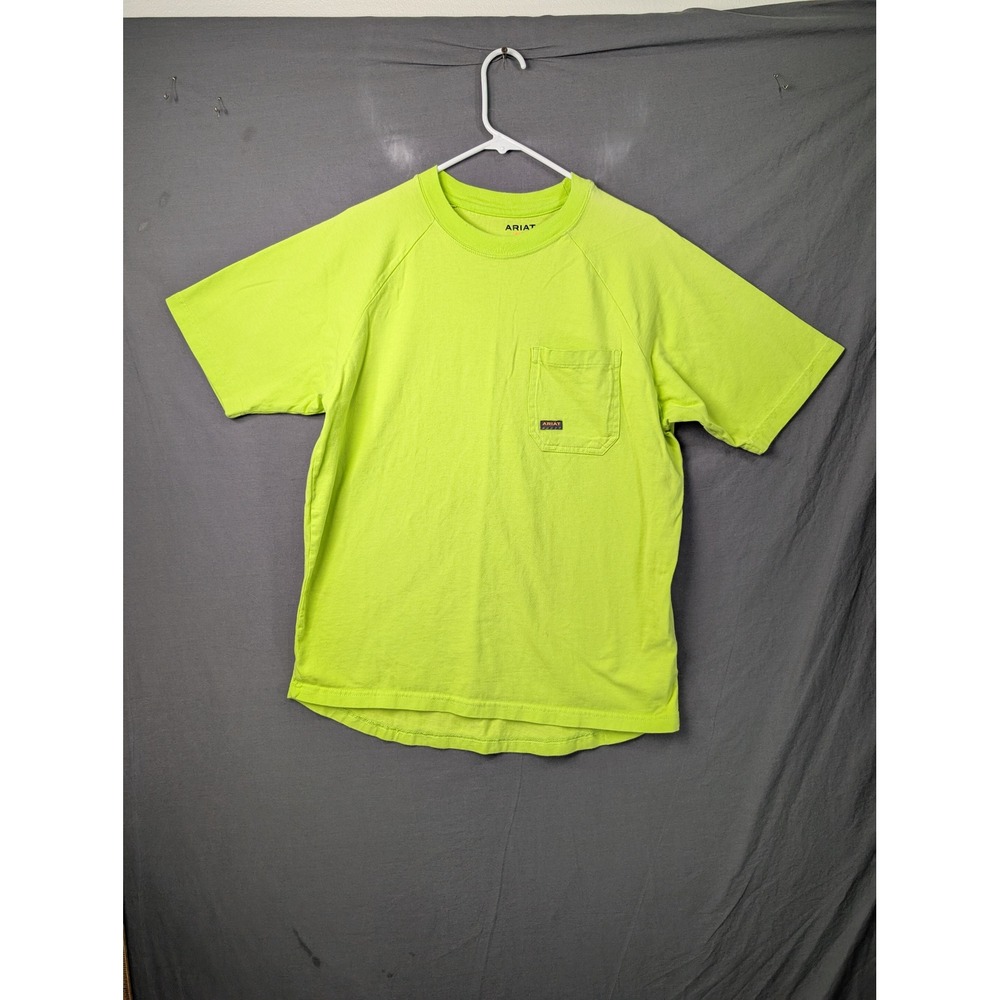 Ariat Rebar Cotton Strong SS T-Shirt Neon Yellow Mens Medium